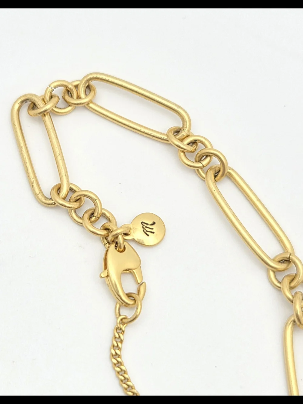 Madewell 18" Gold Tone Mixed Oval & Curb Chain Link Necklace - Picture 14 of 16